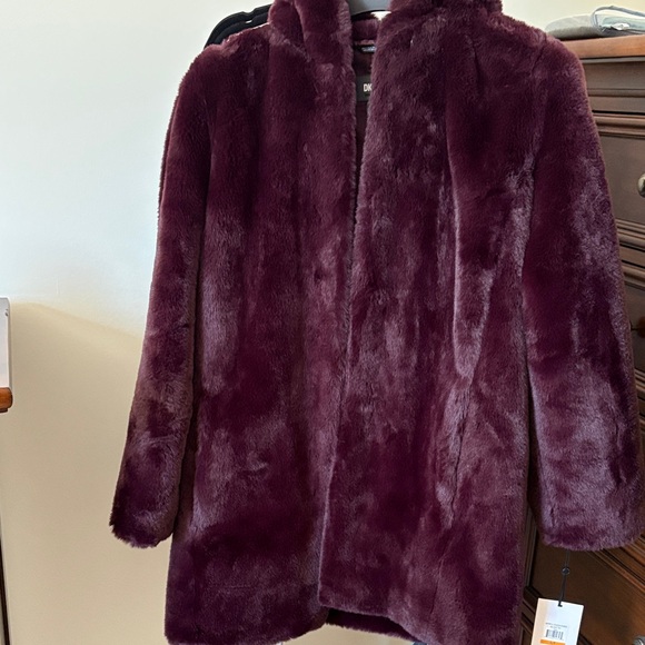 Dkny Jackets & Blazers - DKNY Purple Faux Fur Coat
